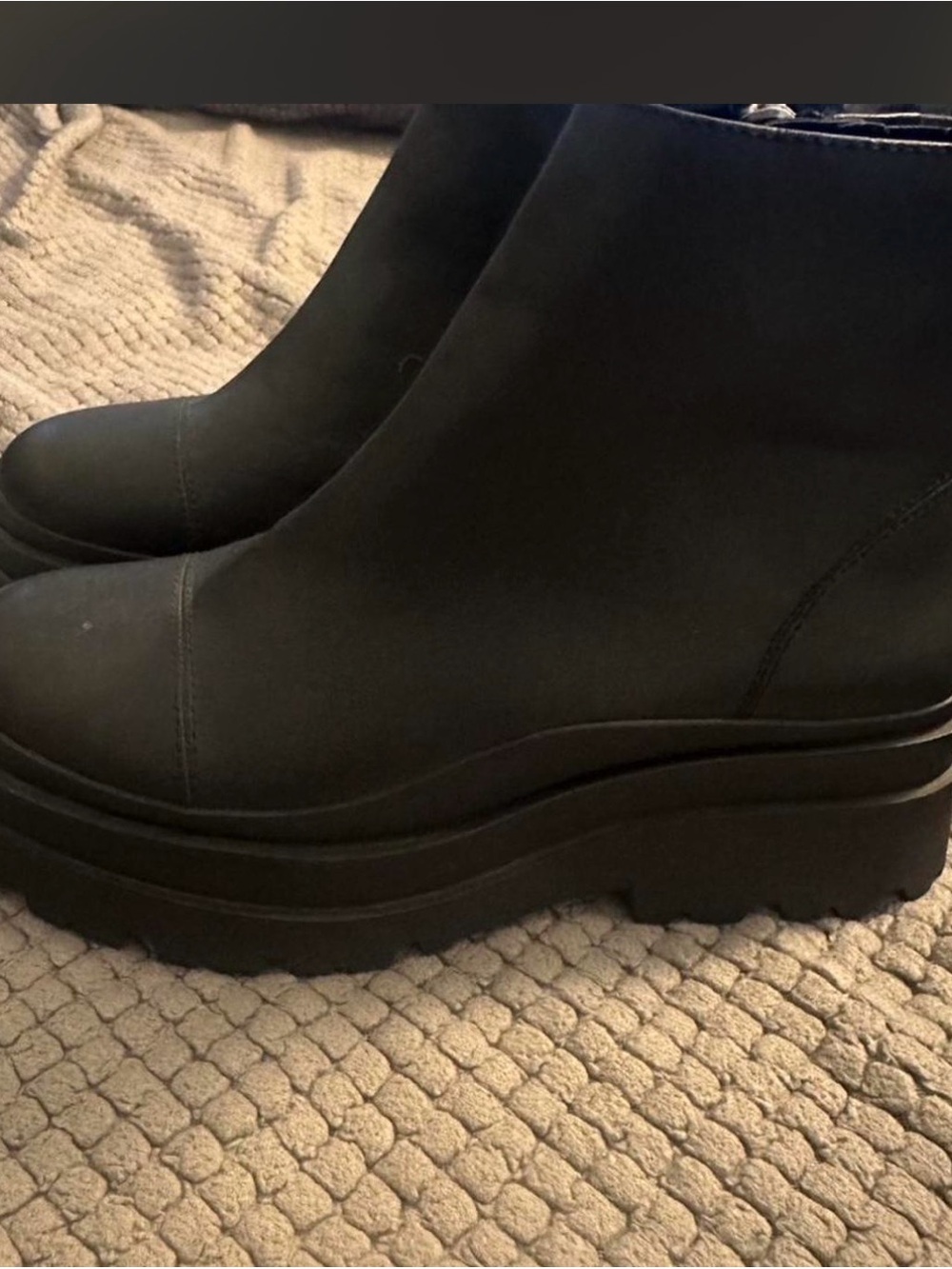 Aldo Black Platform Ankle Booties